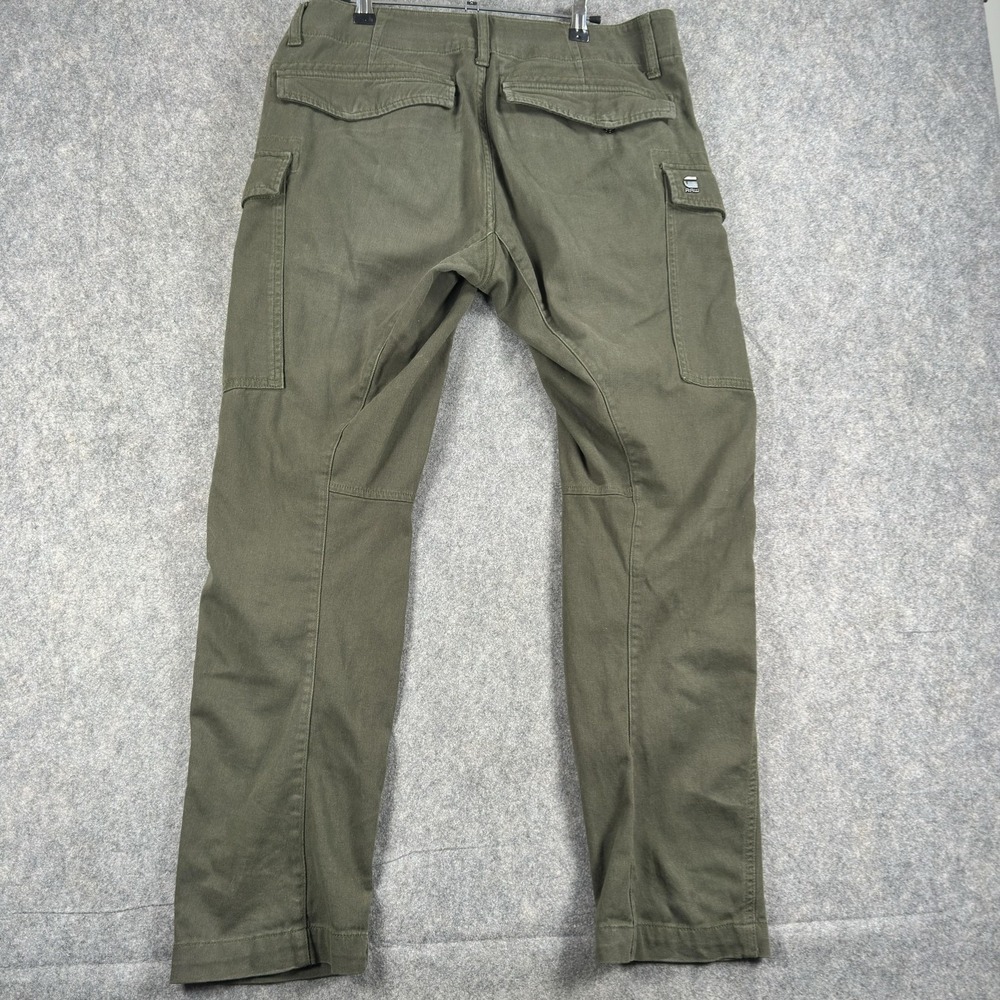 G-Star RAW Pants Mens 35x29 (Tag 32x32) Green Cargo 3D Regular Tapered Denim - Picture 10 of 16